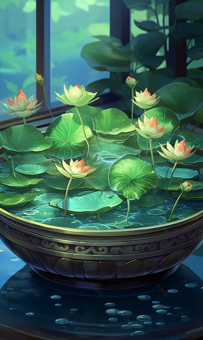 荷花荷叶绿色植物,插画/手绘图,插画/手绘图库,插画/手绘图下载,插画/手绘